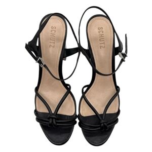 Schutz Black Strappy Women's Sandals